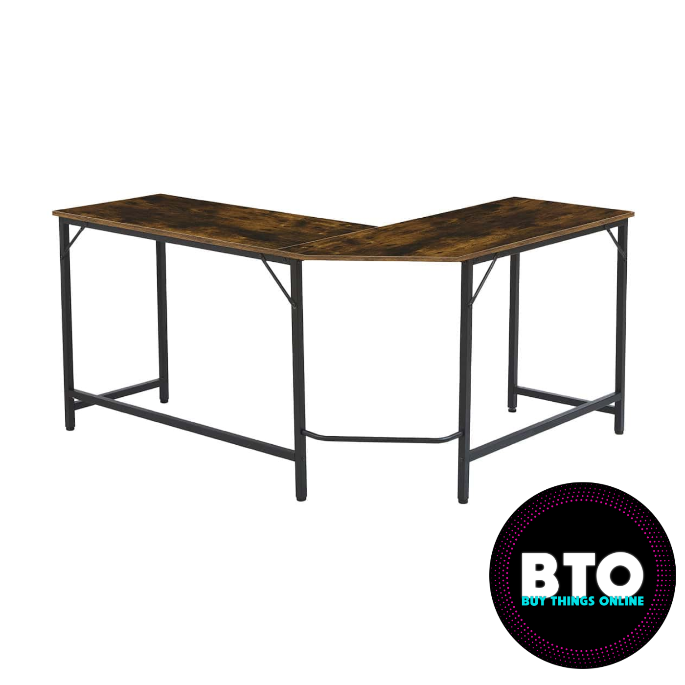 Dark Oak L-shaped Office Desk