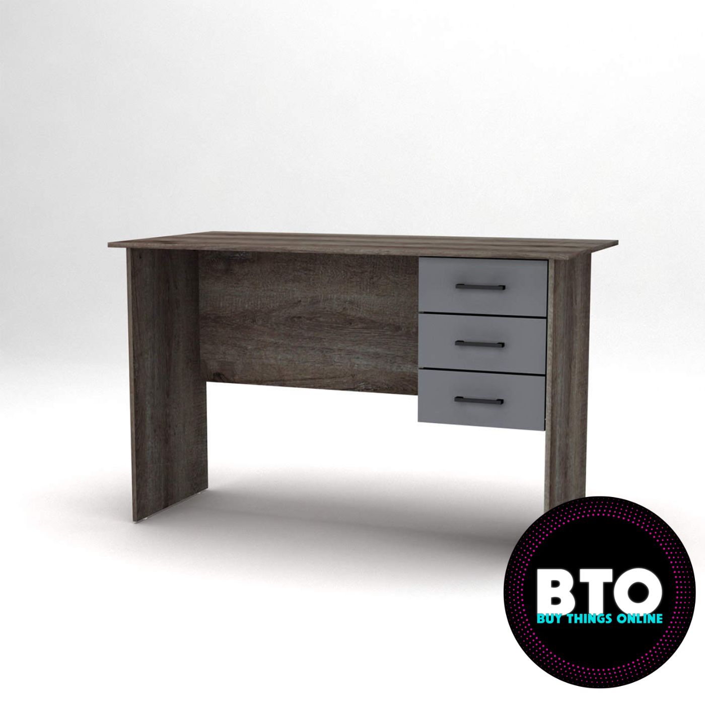 Oak Office Desk With 3 Drawers