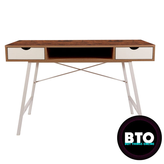 Modern Oak & Steel Study Desk
