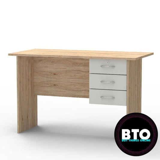 Oak Office Desk With 3 Drawers